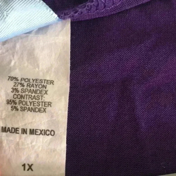 M fasis by California blues plus size 1X purple over multicolored with sequins - Picture 5 of 9